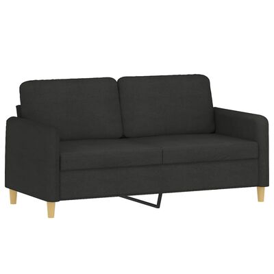 vidaXL 3 Piece Sofa Set with Pillows Black Fabric