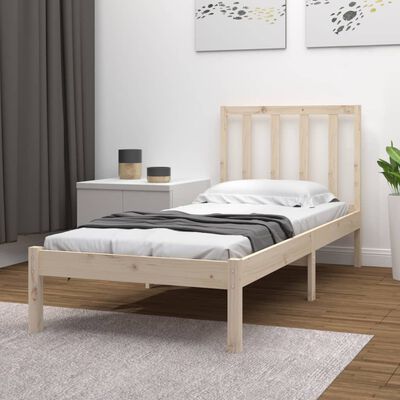 vidaXL Bed Frame without Mattress Solid Wood Pine 90x190 cm Single