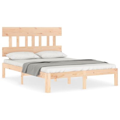 vidaXL Bed Frame without Mattress Double Solid Wood Pine