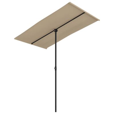 vidaXL Garden Parasol with Aluminium Pole 180x110 cm Taupe