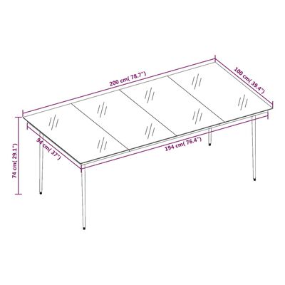 vidaXL 9 Piece Garden Dining Set Dark Grey