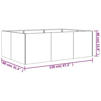 vidaXL Garden Raised Bed 120x80x40 cm Corten Steel