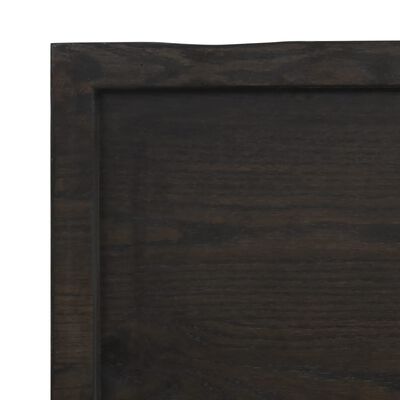 vidaXL Wall Shelf Dark Brown 140x30x(2-4) cm Treated Solid Wood Oak