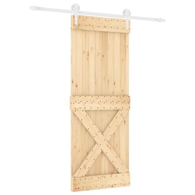 vidaXL Sliding Door with Hardware Set 80x210 cm Solid Wood Pine