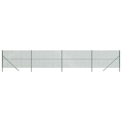 vidaXL Chain Link Fence Green 1.6x10 m