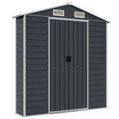 vidaXL Garden Shed Anthracite 191x640x198 cm Galvanised Steel