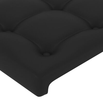 vidaXL LED Headboard Black 100 cm Faux Leather