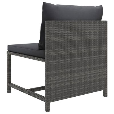 vidaXL 10 Piece Garden Lounge Set with Cushions Poly Rattan Grey