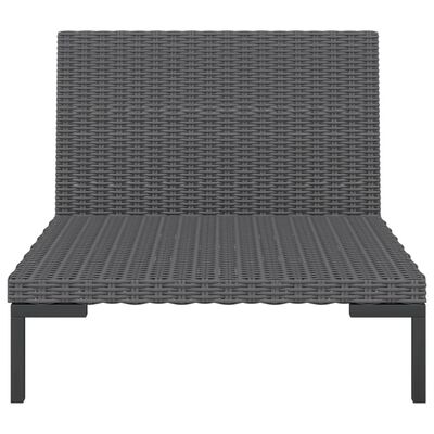 vidaXL 7 Piece Garden Lounge Set with Cushions Poly Rattan Dark Grey