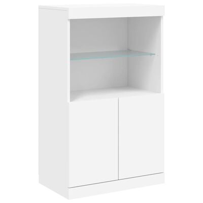 vidaXL Sideboard with LED Lights White 181.5x37x100 cm