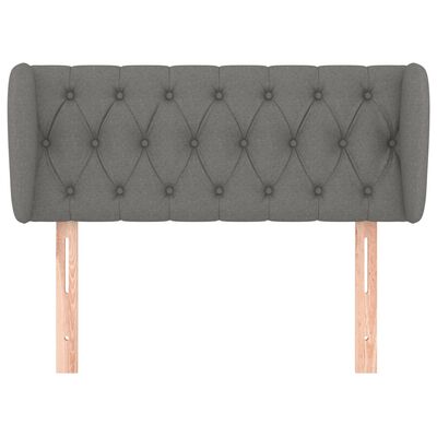 vidaXL Headboard with Ears Dark Grey 103x23x78/88 cm Fabric