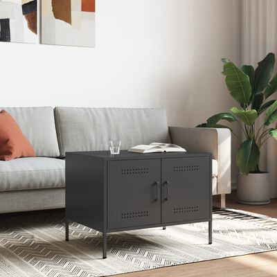 vidaXL Coffee Table Black 68x50x50.5 cm Cold-rolled Steel