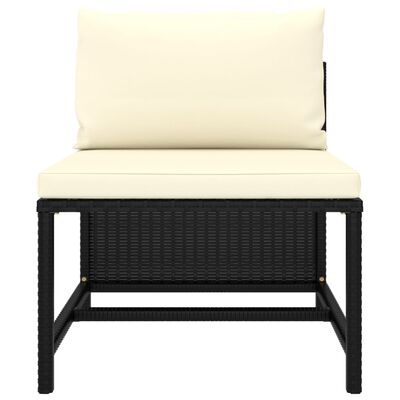 vidaXL 9 Piece Garden Lounge Set with Cushions Poly Rattan Black