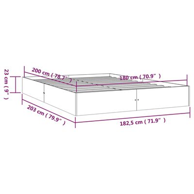 vidaXL Bed Frame without Mattress Solid Wood 180x200 cm Super King Size