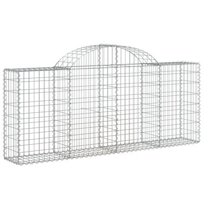 vidaXL Arched Gabion Baskets 9 pcs 200x30x80/100 cm Galvanised Iron