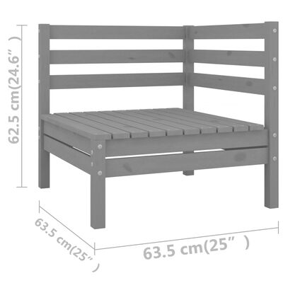 vidaXL 9 Piece Garden Lounge Set Grey Solid Wood Pine