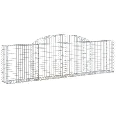 vidaXL Arched Gabion Baskets 9 pcs 300x30x80/100 cm Galvanised Iron