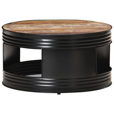 vidaXL Coffee Table Black 68x68x36 cm Solid Reclaimed Wood