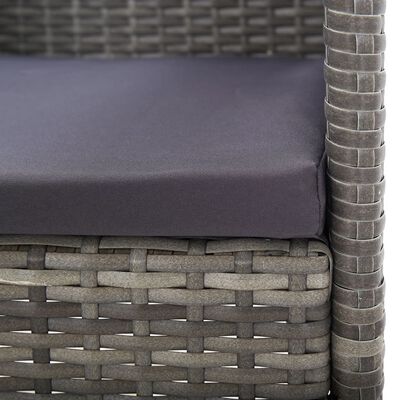 vidaXL Garden Chairs with Dark Grey Cushions 4 pcs Grey Poly Rattan