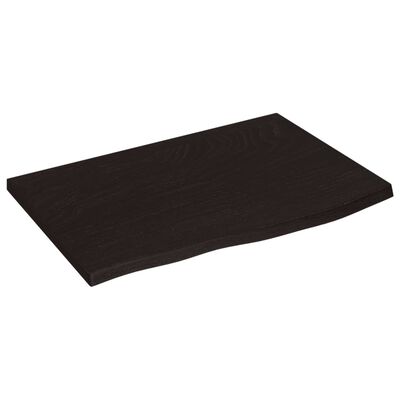 vidaXL Bathroom Countertop Dark Brown 60x40x(2-4) cm Treated Solid Wood