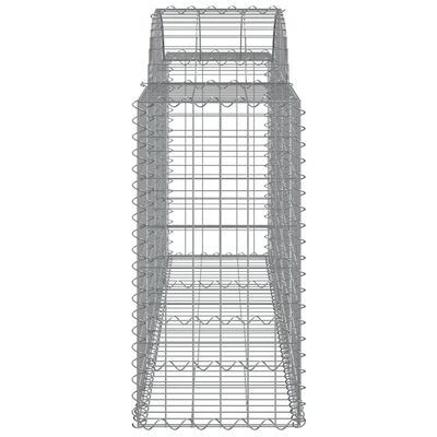 vidaXL Arched Gabion Baskets 14 pcs 200x50x80/100 cm Galvanised Iron