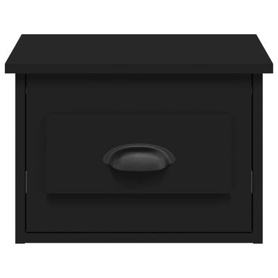 vidaXL Wall-mounted Bedside Cabinet Black 41.5x36x28cm