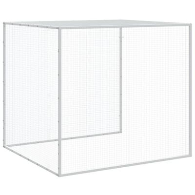 vidaXL Chicken Cage with Roof Light Grey 403x98x90 cm Galvanised Steel