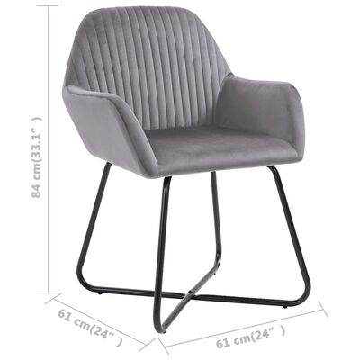 vidaXL Dining Chairs 4 pcs Grey Velvet