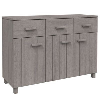 vidaXL Sideboard HAMAR Light Grey 113x40x80 cm Solid Wood Pine