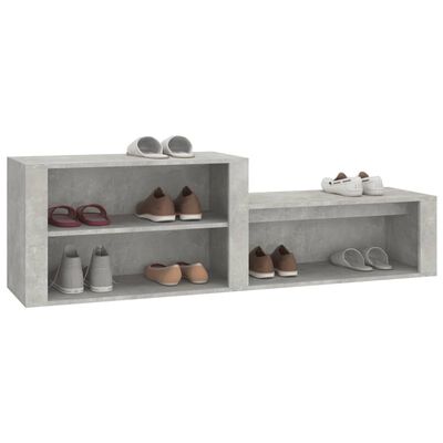 vidaXL Shoe Cabinet Concrete Grey 150x35x45 cm Engineered Wood