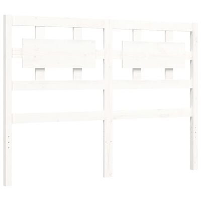 vidaXL Bed Frame without Mattress White Double Solid Wood Pine