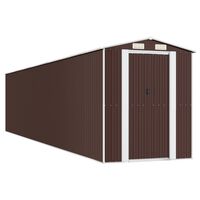 vidaXL Garden Shed Dark Brown 192x938x223 cm Galvanised Steel