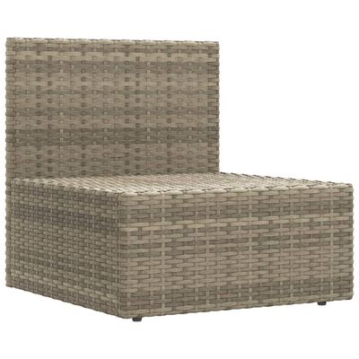 vidaXL 9 Piece Garden Lounge Set with Cushions Grey Poly Rattan