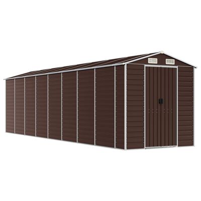 vidaXL Garden Shed Brown 191x725x198 cm Galvanised Steel