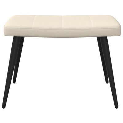 vidaXL Relaxing Chair with a Stool Cream Fabric