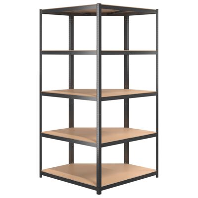 vidaXL 5-Layer Corner Shelf Anthracite Steel&Engineered Wood