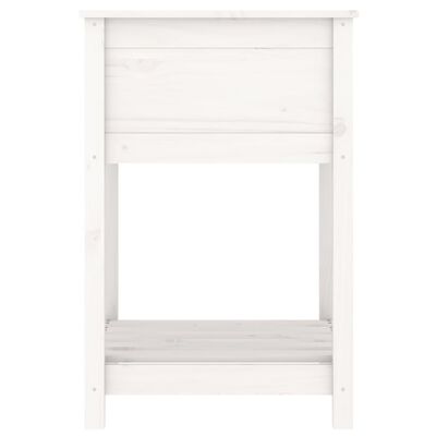 vidaXL Planter with Shelf White 54x54x81 cm Solid Wood Pine