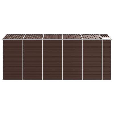 vidaXL Garden Shed Brown 191x470x198 cm Galvanised Steel