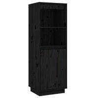 vidaXL Highboard Black 37x34x110 cm Solid Wood Pine