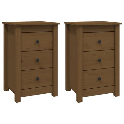 vidaXL Bedside Cabinets 2 pcs Honey Brown 40x35x61.5 cm Solid Wood Pine