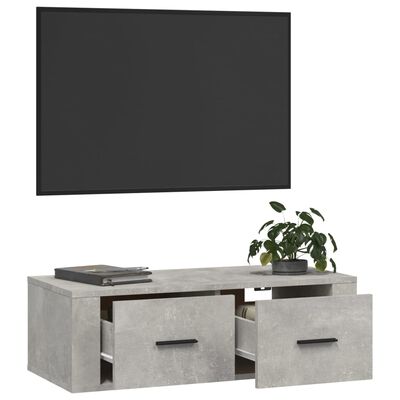 vidaXL Hanging TV Cabinet Concrete Grey 80x36x25 cm Engineered Wood