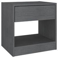 vidaXL Bedside Cabinet Grey 40x31x40 cm Solid Pinewood