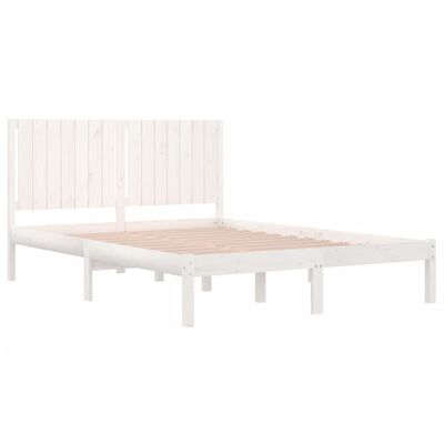 vidaXL Bed Frame without Mattress White 150x200 cm King Size Solid Wood