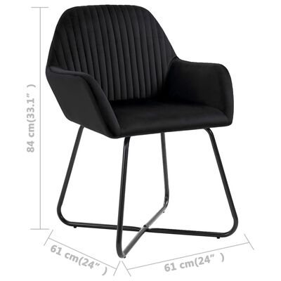 vidaXL Dining Chairs 2 pcs Black Velvet