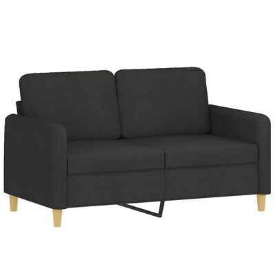 vidaXL 3 Piece Sofa Set with Cushions Black Fabric