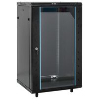 vidaXL 18U Network Cabinet 19" IP20 Black 60x60x100 cm