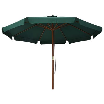 vidaXL Garden Parasol with Wooden Pole 330 cm Green