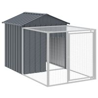 vidaXL Chicken Cage with Run Anthracite 117x201x123 cm Galvanised Steel