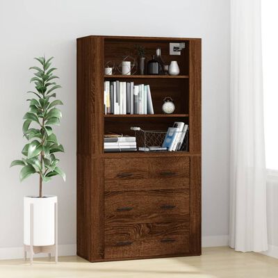 vidaXL Highboard Brown Oak Engineered Wood