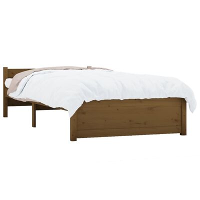 vidaXL Bed Frame without Mattress Honey Brown Solid Wood 90x190 cm Single